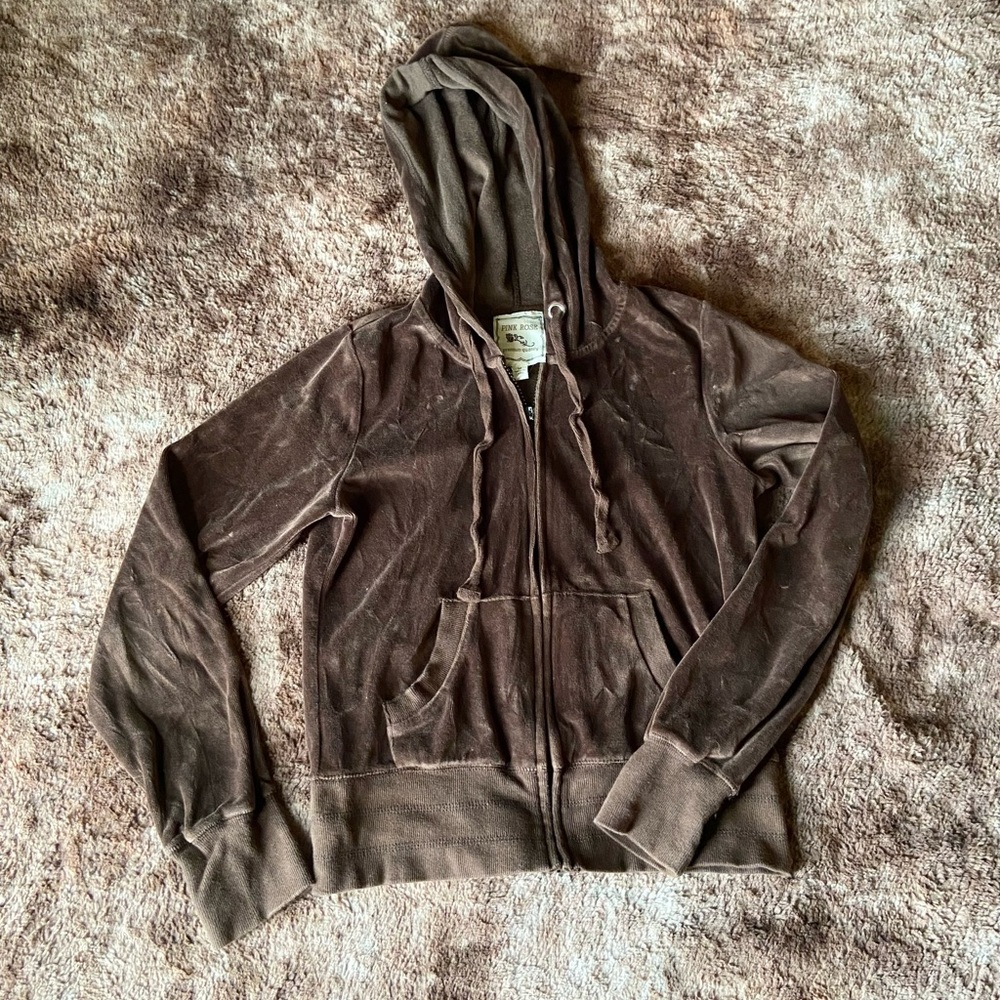 Y2K Brown Velour Jacket